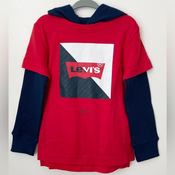 Toddlers Levi’s Brand Thermal Hoodie Tee Size 3 - Picture 1 of 6